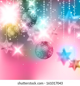 Christmas background with baubles. EPS10