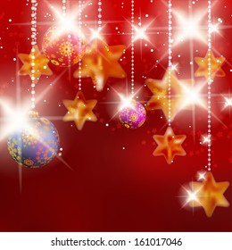 Christmas background with baubles. EPS10