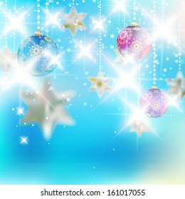 Christmas background with baubles. EPS10