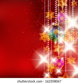 Christmas background with baubles. EPS10