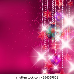 Christmas background with baubles. EPS10