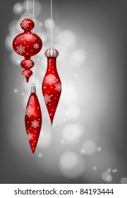 Christmas background with baubles and lights