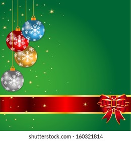 Christmas background with baubles and sparkles vector
