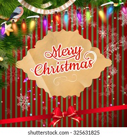 christmas background with baubles and christmas tree. EPS 10 vector file