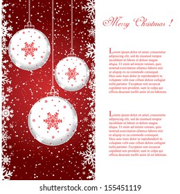 Christmas background with baubles, vector