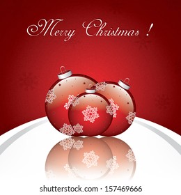 Christmas background with baubles., vector