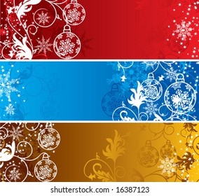 Christmas background with baubles, vector illustration