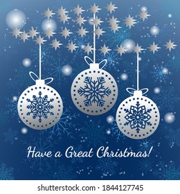 christmas background with christmas baubles vector illustration