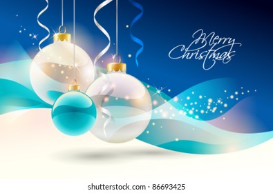 Fondo de Navidad con baudibles. Ilustración vectorial.