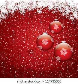 Christmas background with baubles.Vector