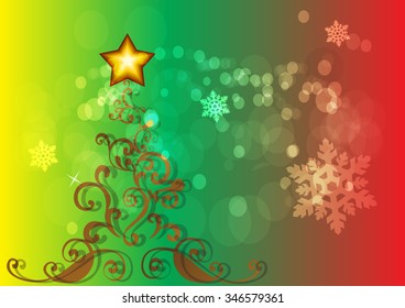 Christmas Background. Beautiful abstract snowflake Vector Illustration.Festive colorful design texture. Eps10