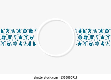 Christmas background with beautiful decorations and copyspace. Vector.