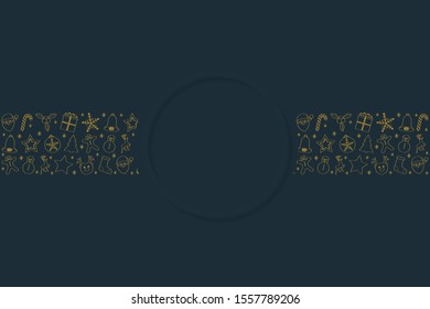 Christmas background with beautiful decorations and copyspace. Vector.