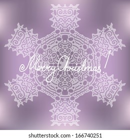 Christmas background with a beautiful intricate snowflake.