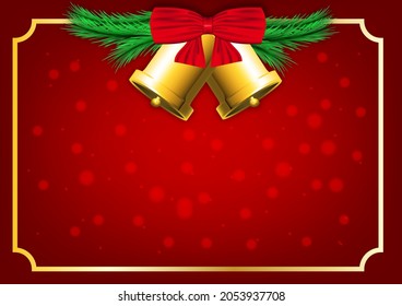 Christmas background with bells, jingle, snow