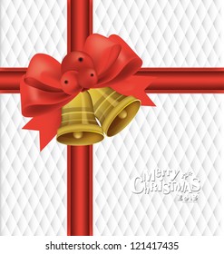Christmas background with Christmas bells, vector illustration.