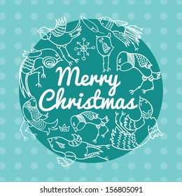 Christmas background with birds