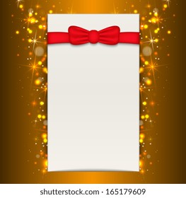 Christmas background with blank sheet of paper. Vector illustration.