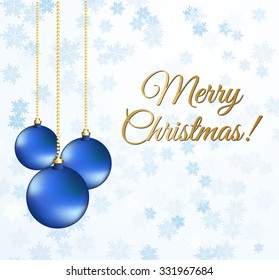 Christmas background with blue balls