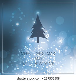 Christmas Background with Blue Bright Pattern