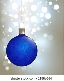 Christmas background with blue bubble