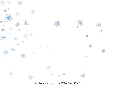 Christmas background. Blue delicate snowflakes on a white background. New Year's holiday design