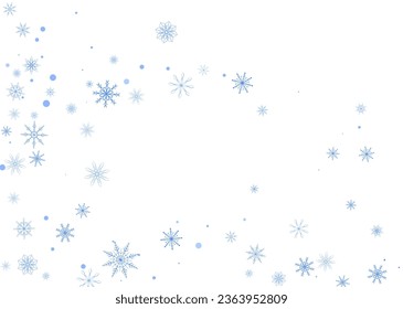 Fondo de Navidad. Deliciosos copos de nieve azules en un fondo blanco. Diseño de vacaciones de Año Nuevo