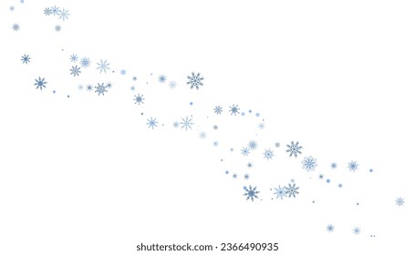 Christmas background. Blue delicate snowflakes on a white background. New Year's holiday design