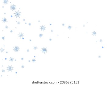 Christmas background. Blue delicate snowflakes on a white background. New Year's holiday design
