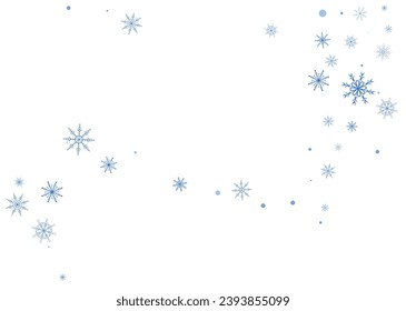 Christmas background. Blue delicate snowflakes on a white background. New Year's holiday design
