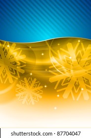 christmas background in the blue and gold