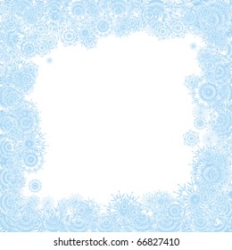 Christmas background with blue snowflakes, vector illustration