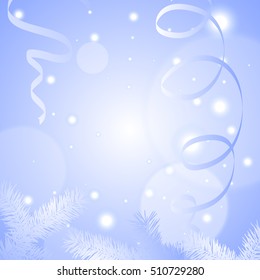 Christmas background in blue tones, vector illustration