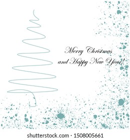 Christmas background blue, vector illustration