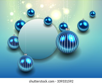 Christmas background blue, vector illustration.