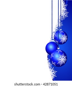 Christmas background in blue and white, vector