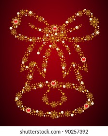 Christmas background with bluebells. Vector