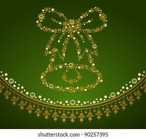 Christmas background with bluebells. Vector