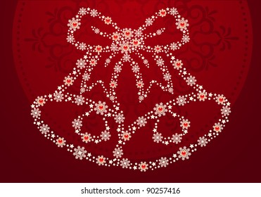 Christmas background with bluebells. Vector