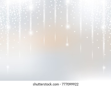 Christmas background with blur golden lights with snowflakes. vector design.