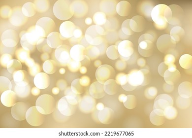 Christmas background with bokeh light on gold background.