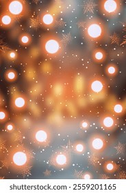Christmas background with a bokeh lights and snowflakes design 