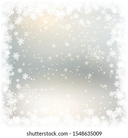 Christmas background with border of snowflakes