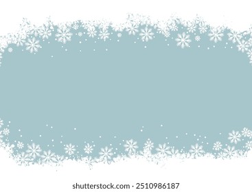 Fundo de Natal com uma borda de flocos de neve 