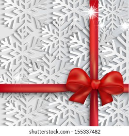 Christmas background with a bow