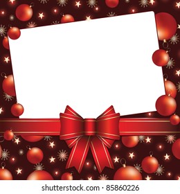 christmas background with bow and baubles (also available jpeg version)