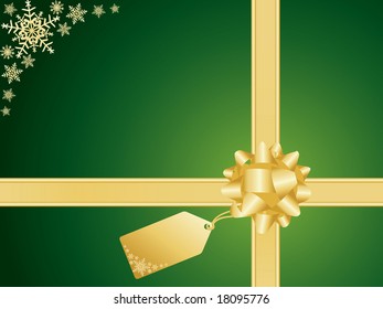 Christmas background with bow and snowflake detail