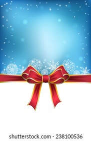 Christmas background with bow. vector illustration