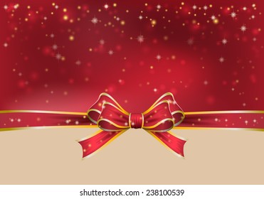 Christmas background with bow. vector illustration