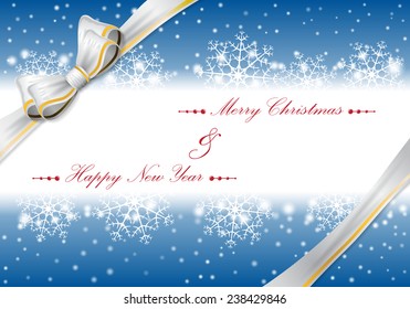 Christmas background with bow. vector illustration